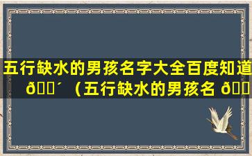 五行缺水的男孩名字大全百度知道 🐴 （五行缺水的男孩名 🐈 字用什么字好）